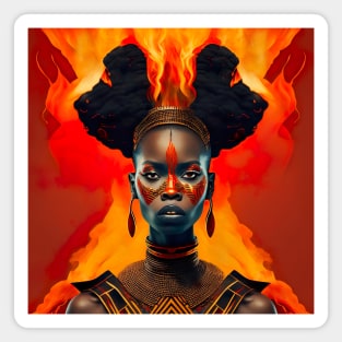 [AI Art] African Princess of Fire Bauhaus Art Style Magnet